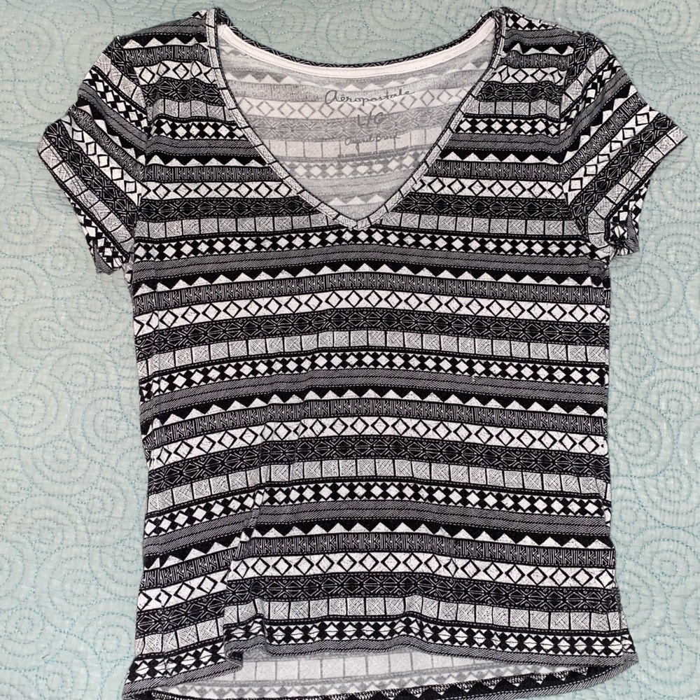 Patterned V-Neck